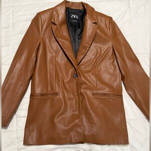ZARA faux leather blazer